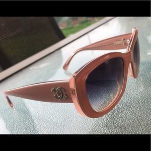 Authentic Crystal Pink Chanel Cat Eye Sunglasses